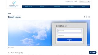 
                            11. Direct Login - Azerbaijan Airlines