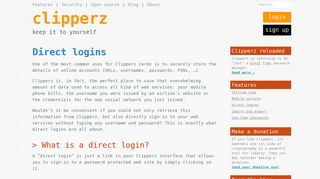 
                            3. Direct logins - Clipperz online password manager