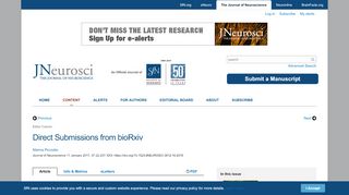 
                            11. Direct Submissions from bioRxiv | Journal of Neuroscience