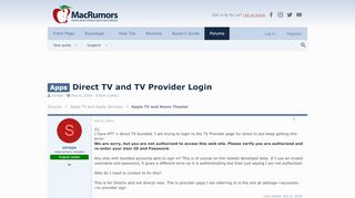 
                            6. Direct TV and TV Provider Login | MacRumors Forums