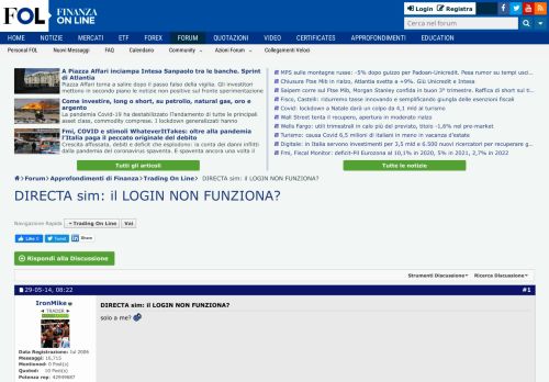 
                            10. DIRECTA sim: il LOGIN NON FUNZIONA? - FinanzaOnline