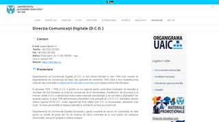 
                            7. Direcția Comunicaţii Digitale (D.C.D.) - Universitatea ... - UAIC