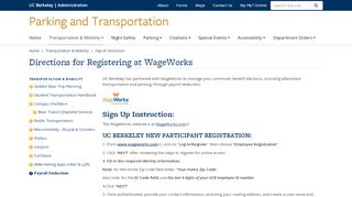 
                            10. Directions for Registering at WageWorks | Parking and Transportation