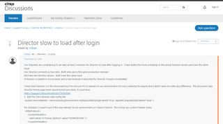 
                            10. Director slow to load after login - Director - Discussions