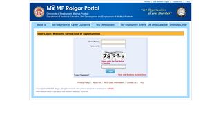 
                            9. Directorate of Employment , Govt. of M.P.(User Login Job Seeker)