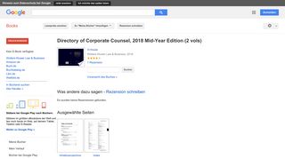 
                            10. Directory of Corporate Counsel, 2018 Mid-Year Edition (2 vols)