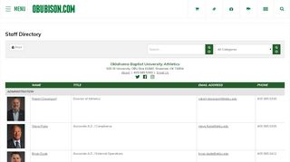 
                            11. Directory - Staff Directory - Oklahoma Baptist University