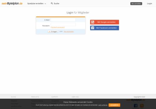 
                            2. Direkt Login - meinSpielplan.de