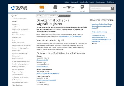 
                            13. Direktanmäl och sök i vägtrafikregistret - Transportstyrelsen