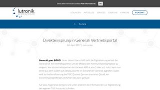 
                            12. Direkteinsprung in Generali Vertriebsportal - Lutronik DE