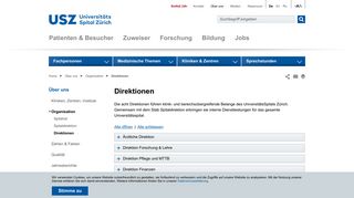 
                            9. Direktionen – UniversitätsSpital Zürich