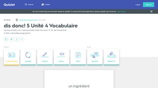 
                            9. dis donc! 5 Unité 4 Vocabulaire Flashcards | Quizlet