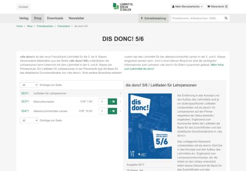 
                            6. dis donc! 5/6 - Lehrmittelverlag St. Gallen