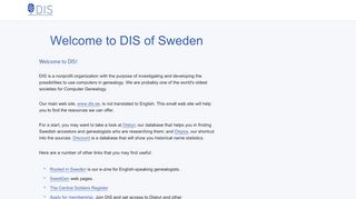 
                            5. DIS: Welcome to DIS of Sweden