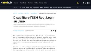 
                            7. Disabilitare l'SSH Root Login su Linux | HTML.it