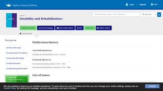 
                            11. Disability and Rehabilitation - Taylor & Francis Online