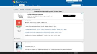 
                            5. Disable anniversary update lock screen Solved - Windows 10 Forums