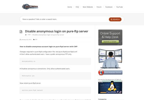 
                            11. Disable anonymous login on pure-ftp server – Control WebPanel Wiki