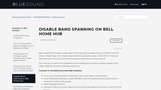 
                            9. Disable Band Spanning on Bell Home Hub – Bluesound Help Center