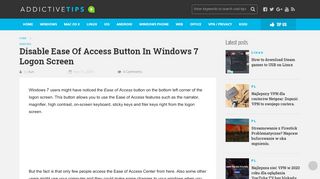 
                            6. Disable Ease Of Access Button In Windows 7 Logon Screen