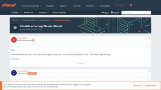 
                            8. Disable error log file on cPanel | cPanel Forums