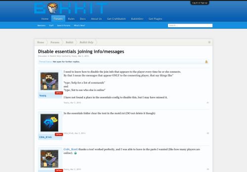 
                            10. Disable essentials joining info/messages | Bukkit Forums