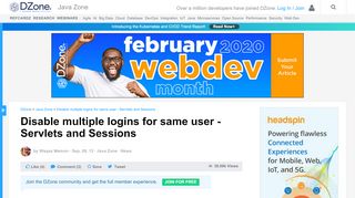 
                            3. Disable multiple logins for same user - Servlets and Sessions - DZone ...