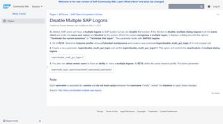 
                            10. Disable Multiple SAP Logons - Basis Corner - SCN Wiki