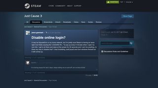 
                            3. Disable online login? :: Just Cause 3 General Discussions