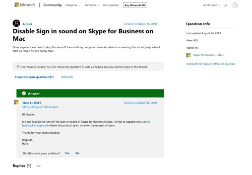 
                            9. Disable Sign in sound on Skype for Business on Mac - Microsoft ...