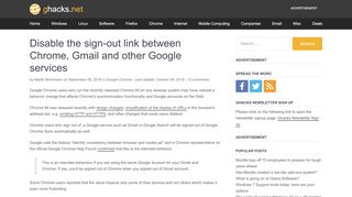 
                            13. Disable the sign-out link between Chrome, Gmail and other Google ...