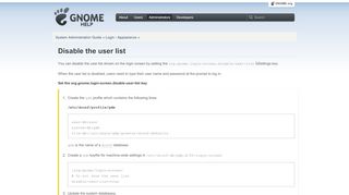 
                            2. Disable the user list