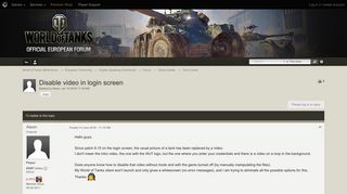 
                            13. Disable video in login screen - Tech Corner - World of Tanks ...