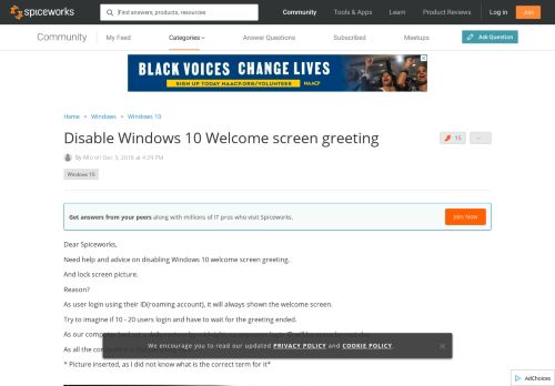 
                            13. Disable Windows 10 Welcome screen greeting - ...