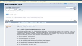 
                            5. Disable Windows 98 Password Prompt - Computer Hope