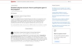 
                            11. Disabled adsense account. How to participate again in the program ...