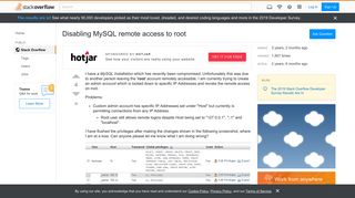 
                            4. Disabling MySQL remote access to root - Stack Overflow