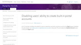 
                            13. Disabling users' ability to create built-in portal accounts—Portal for ...