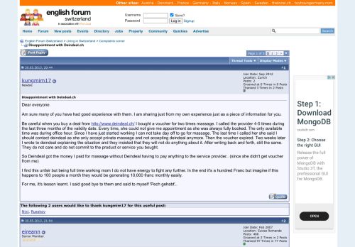 
                            8. Disappointment with Deindeal.ch - English Forum Switzerland