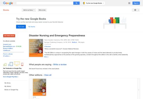 
                            12. Disaster Nursing and Emergency Preparedness, Fourth Edition - Google 도서 검색결과