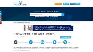 
                            7. DISC ASSETS LEAD INDIA LIMITED - Company, directors and contact ...