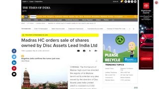 
                            10. Disc Assets Lead India Limited: Madras HC orders sale of shares ...