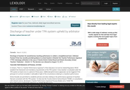 
                            9. Discharge of teacher under TPA system upheld by arbitrator - Lexology