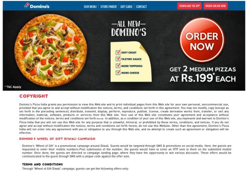 
                            8. Disclaimer- Domino's India - Domino's Pizza