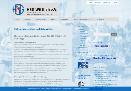 
                            11. Disclaimer und Datenschutz | HSG Wittlich e.V.