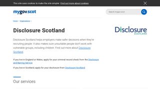 
                            2. Disclosure Scotland - mygov.scot