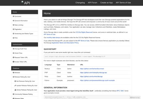 
                            13. Discogs API Documentation