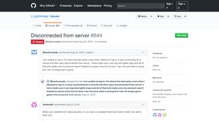 
                            7. Disconnected from server · Issue #844 · LightsHope/issues · GitHub