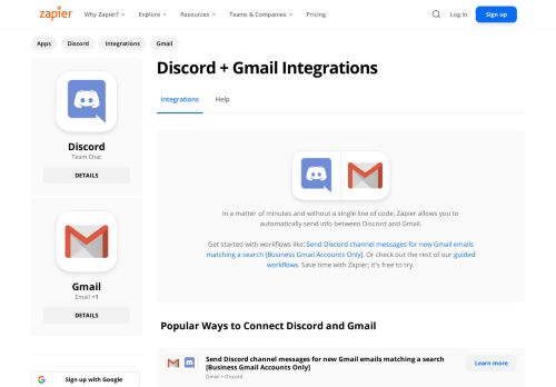 
                            12. Discord + Gmail Integrations | Zapier