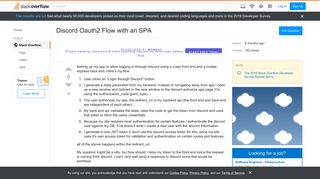 
                            8. Discord Oauth2 Flow with an SPA - Stack Overflow